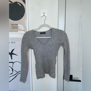 Light grey v neck sweater